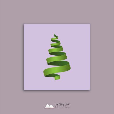 Christmas Ribbons Lilac Vinyl Label Pack Square Matte/Gloss