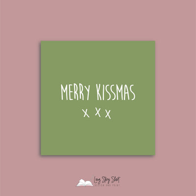 Merry Kissmas Green Christmas Vinyl Label Pack Square Matte/Gloss