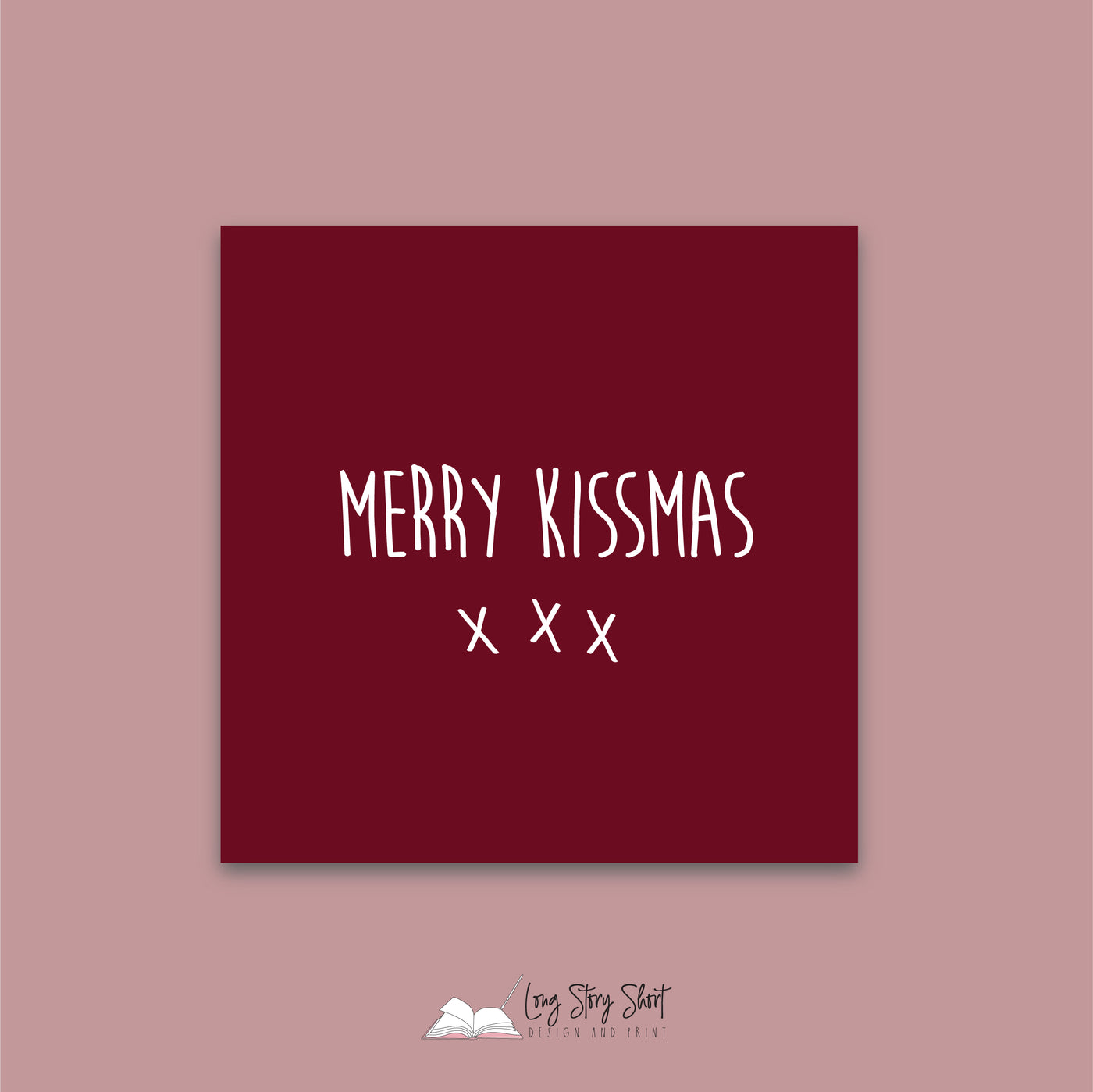Merry Kissmas Wine Christmas Vinyl Label Pack Square Matte/Gloss