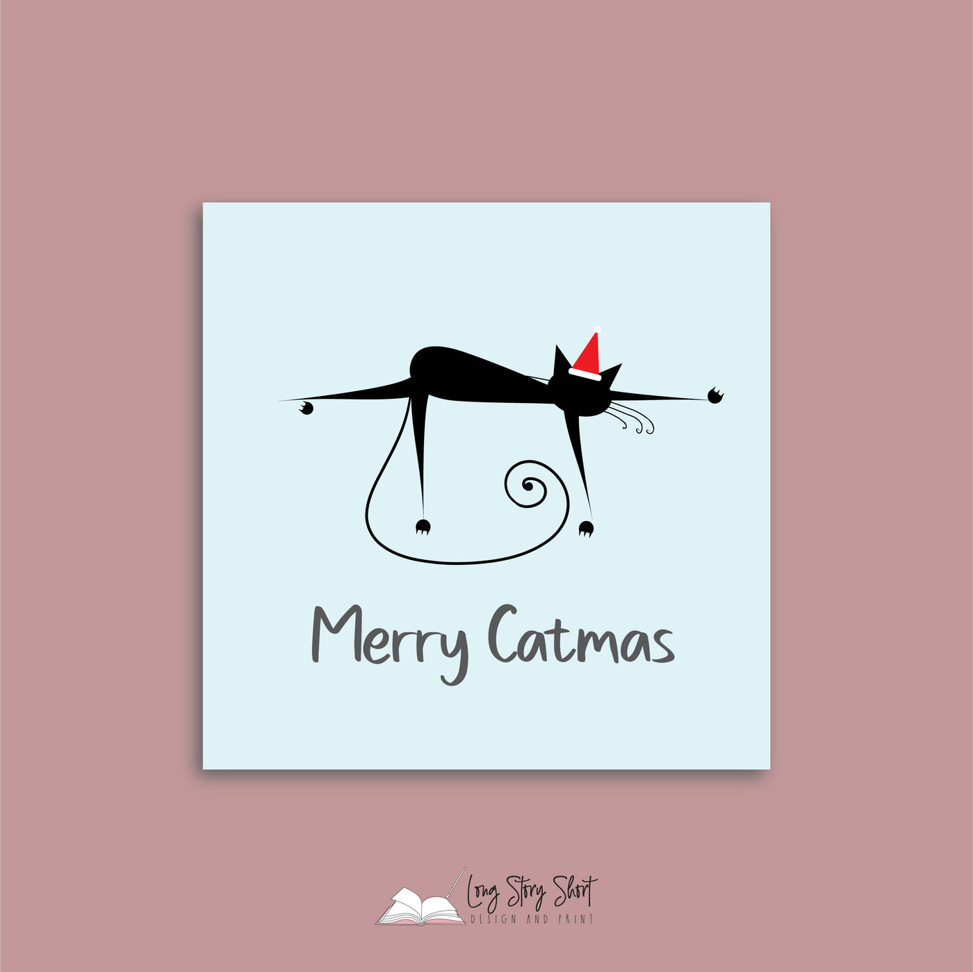 Merry Catmas Blue Christmas Vinyl Label Pack Square Matte/Gloss