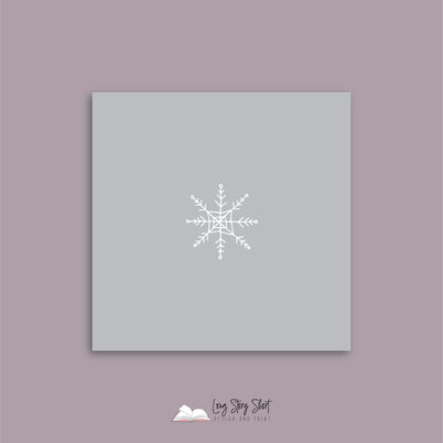 Let it Snow Grey Vinyl Label Pack Christmas Square Matte/Gloss