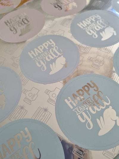 Happy Easter y'all Vinyl Label Pack (Round) Matte/Gloss/Foil