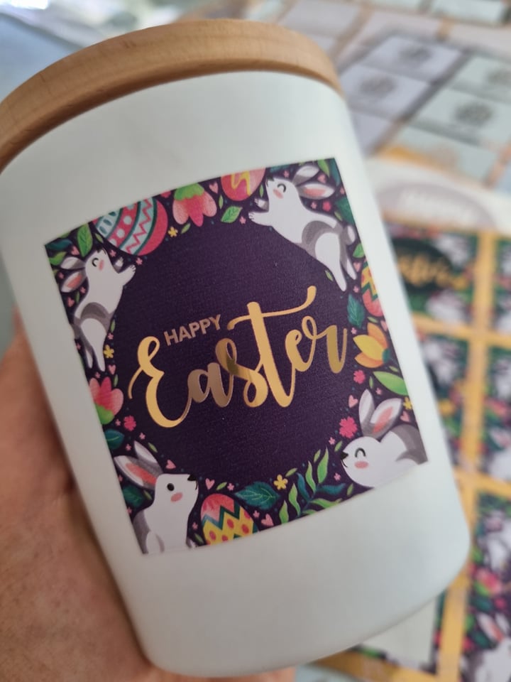 Happy Easter Bunny Hop Vinyl Label Pack (Square) Matte/Gloss/Foil