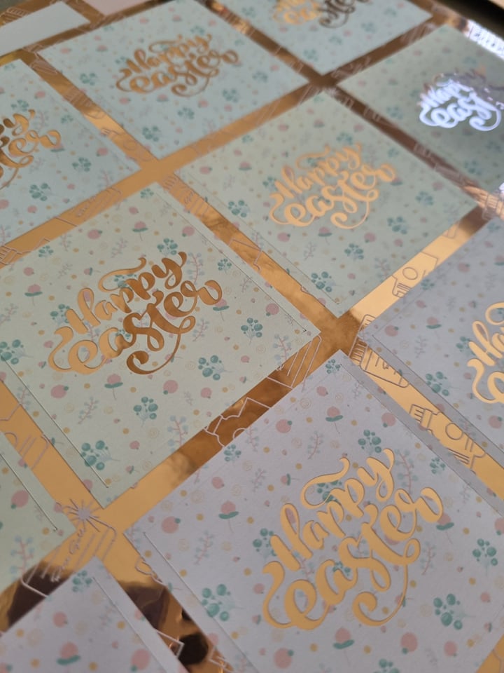 Happy Easter Sweet Flowers Vinyl Label Pack (Square) Matte/Gloss/Foil