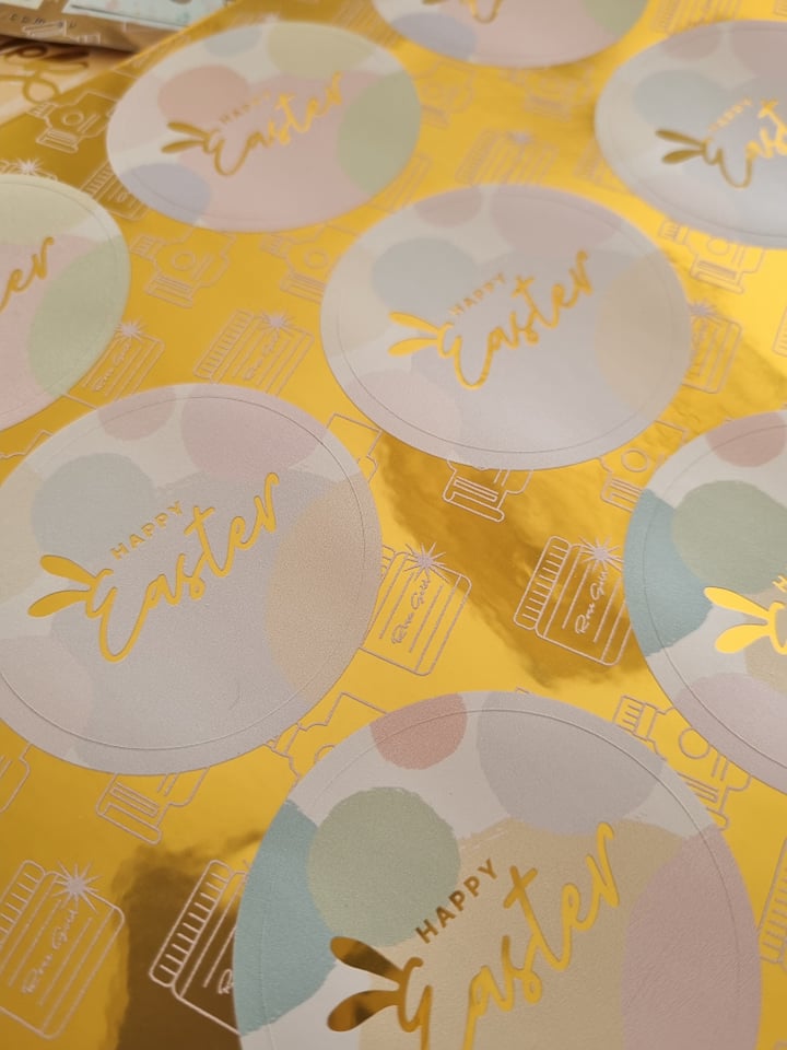 Happy Easter Spots Vinyl Label Pack (Round) Matte/Goss/Foil