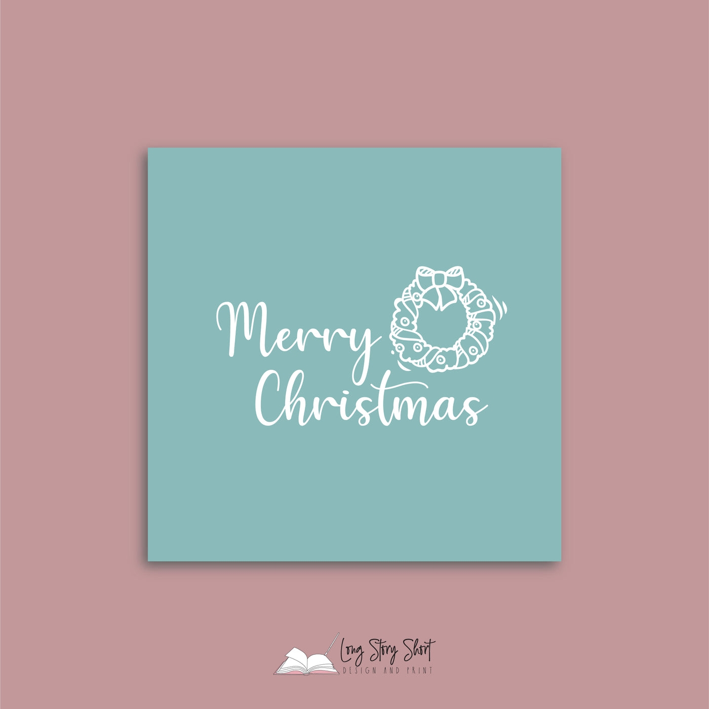 Christmas Greetings Teal Vinyl Label Pack Square Matte/Gloss