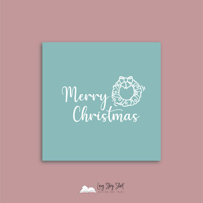 Christmas Greetings Teal Vinyl Label Pack Square Matte/Gloss