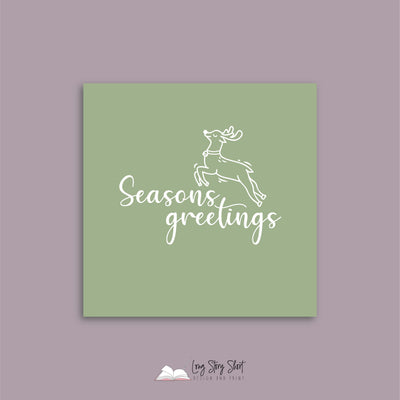 Christmas Greetings Green Vinyl Label Pack Square Matte/Gloss