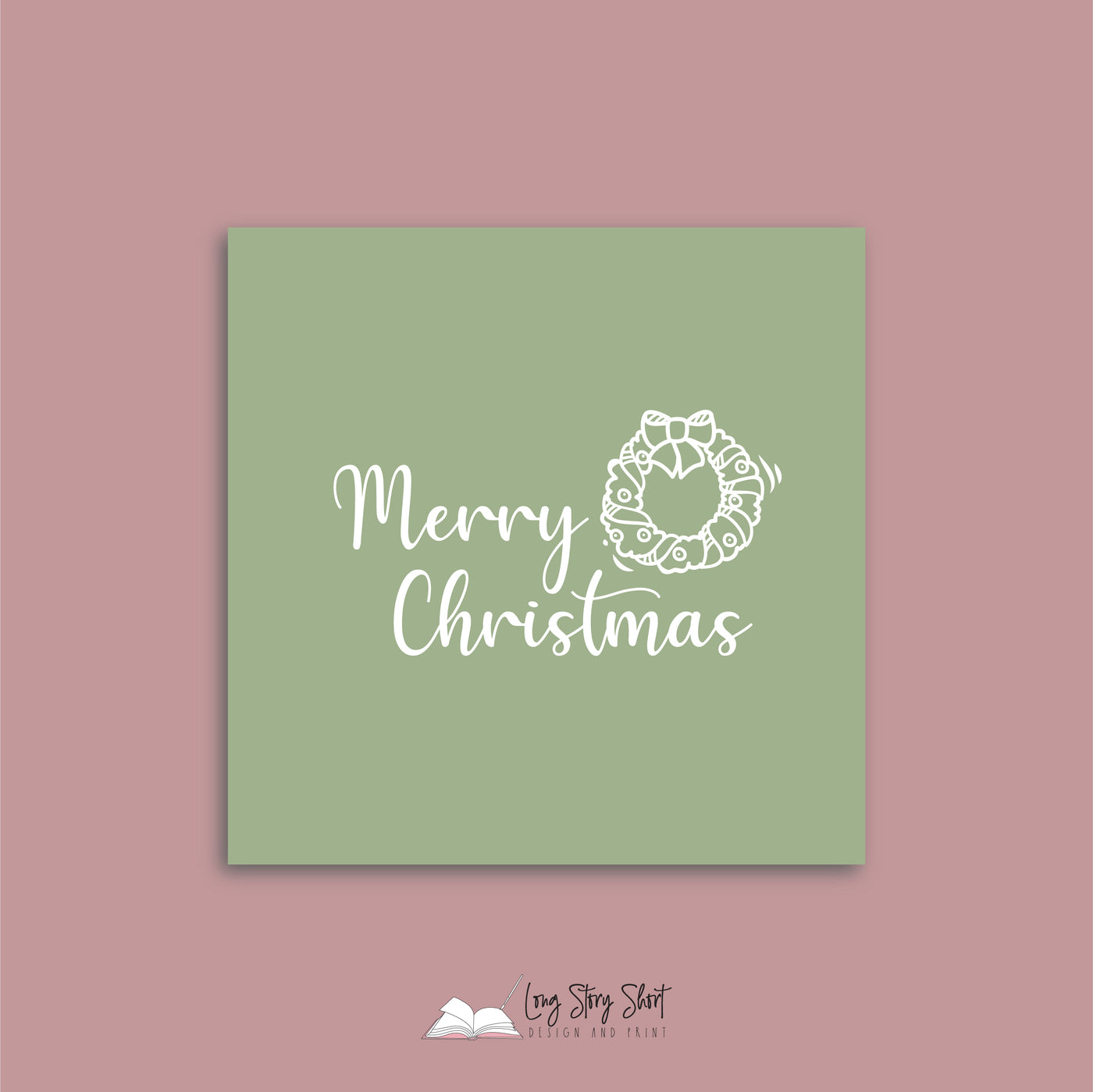 Christmas Greetings Green Vinyl Label Pack Square Matte/Gloss