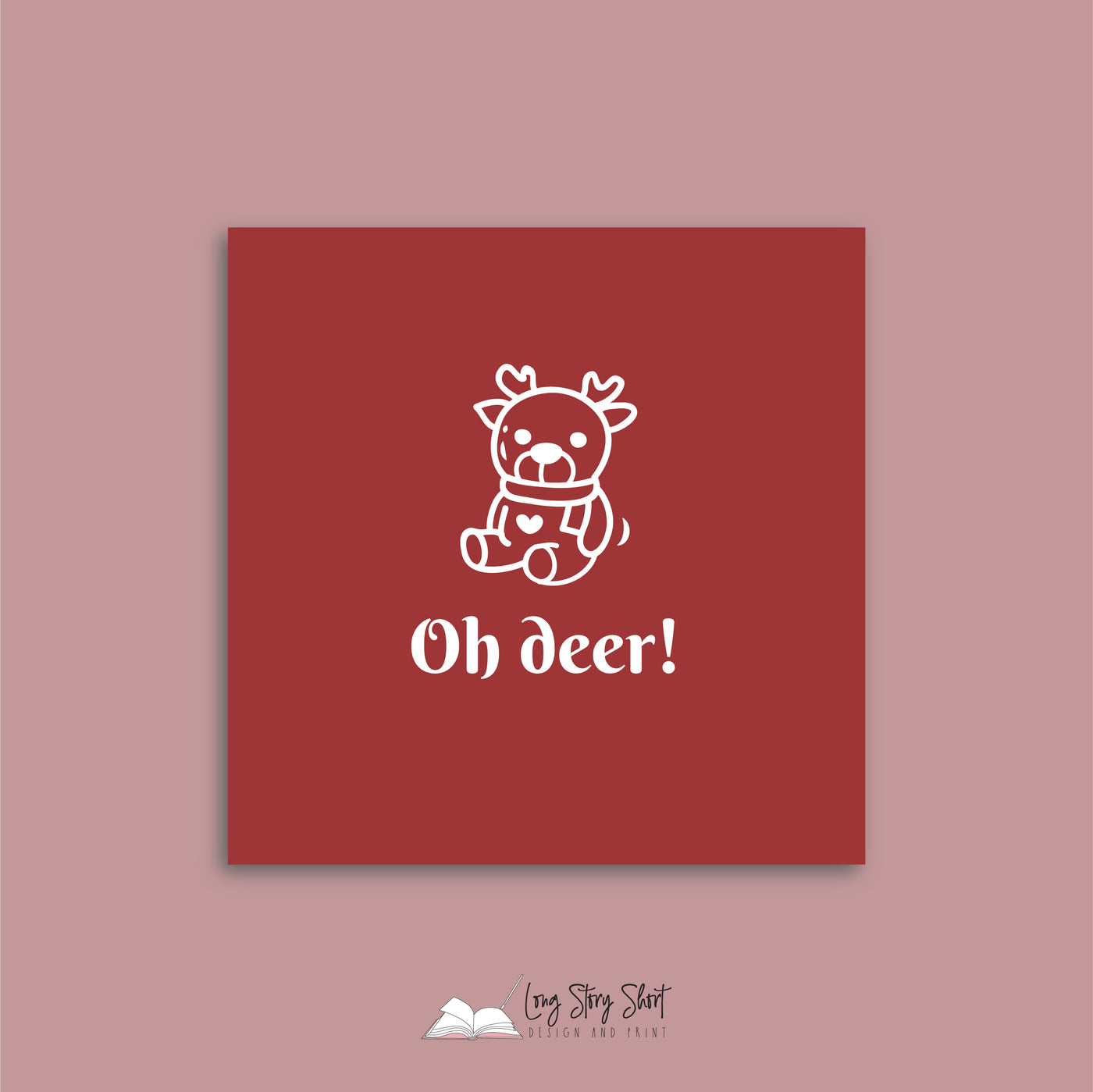 Oh Deer Red Christmas Vinyl Label Pack Square Matte/Gloss
