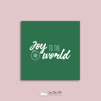 Joy to the World Green Vinyl Label Pack Christmas Square Matte/Gloss