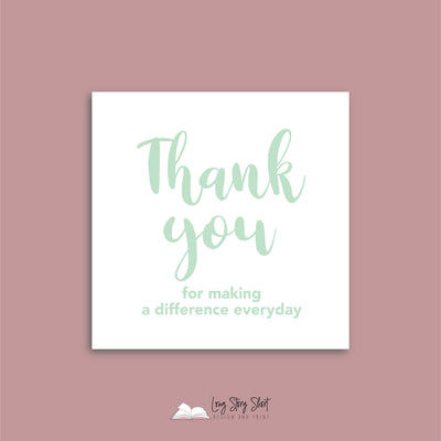 Thank you for helping me grow Square Teacher Vinyl Label Pack Matte/Gloss