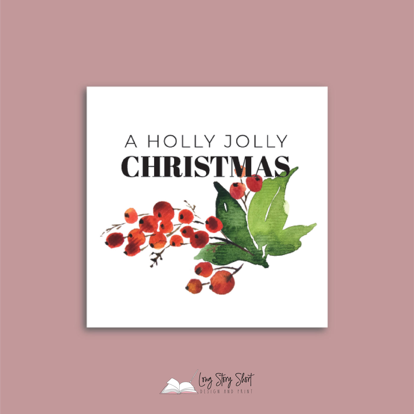 Holly Jolly Christmas Vinyl Label Pack Square Matte/Gloss