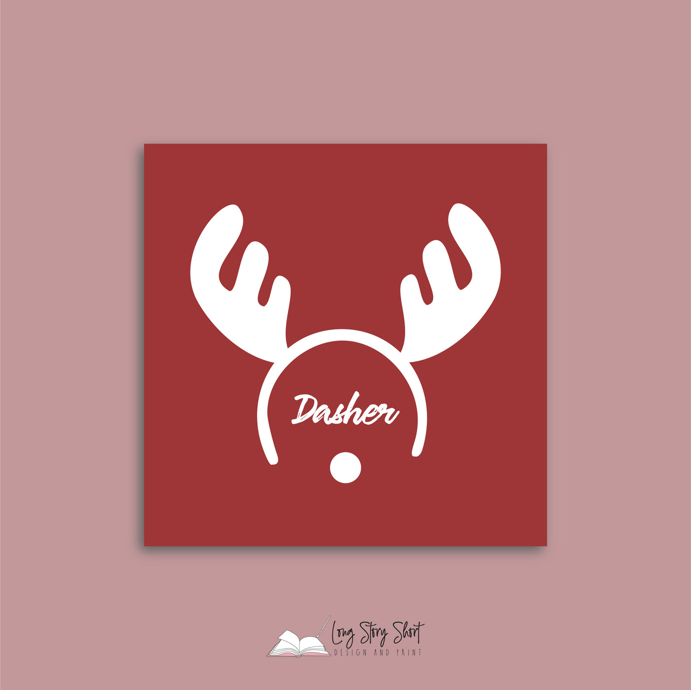 Reindeer Names Christmas Vinyl Label Pack Square Matte/Gloss