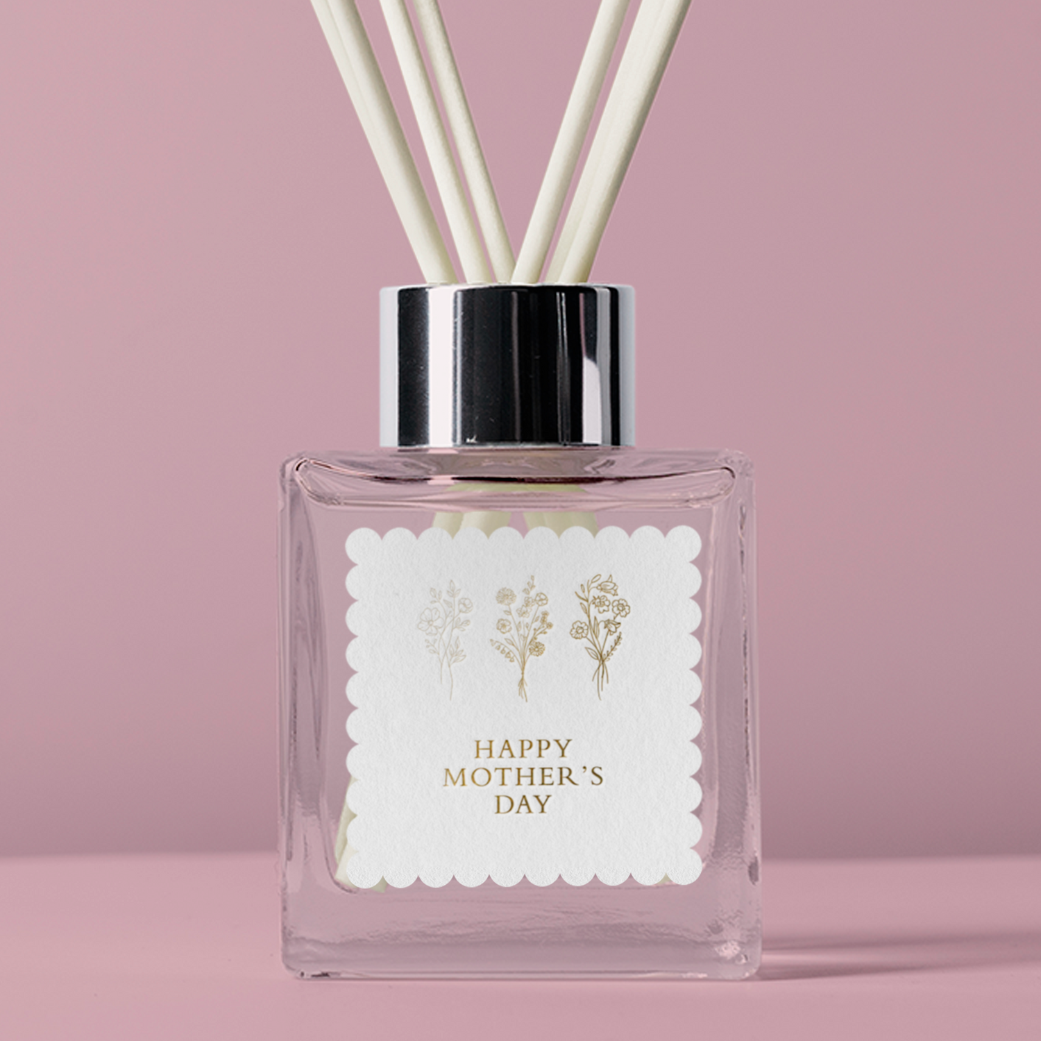 FOIL Golden Florals Mother's Day Collection - Scallop - Design Five Vinyl Label Pack