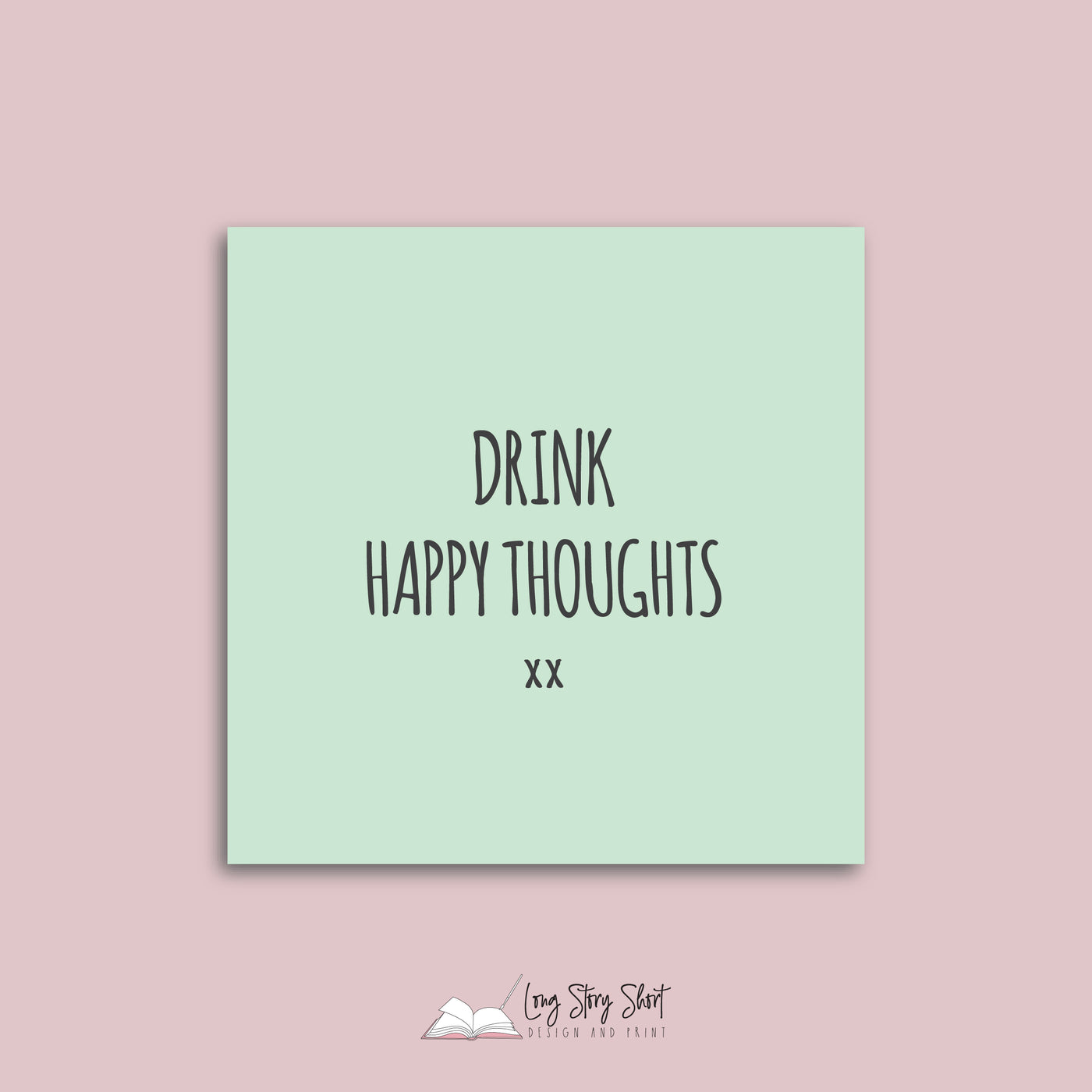Drink Happy Thoughts Vinyl Label Pack