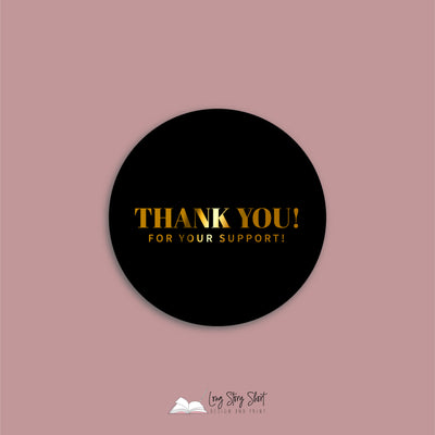 FOILED Thank you for your support Vinyl Label Pack