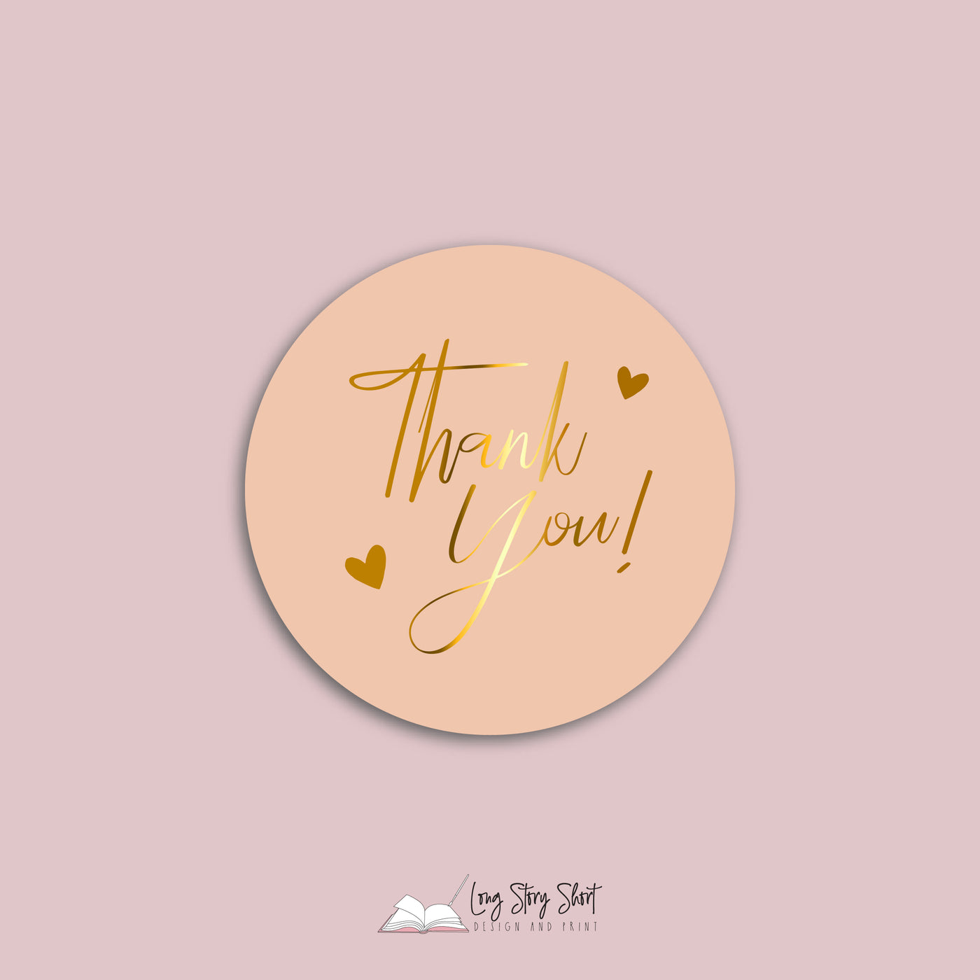 FOILED Thank you hearts Vinyl Label Pack