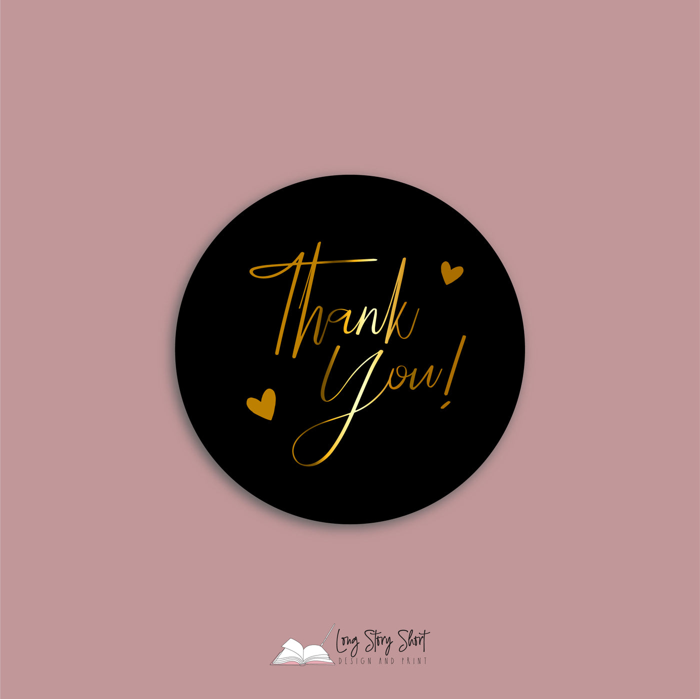 FOILED Thank you hearts Vinyl Label Pack