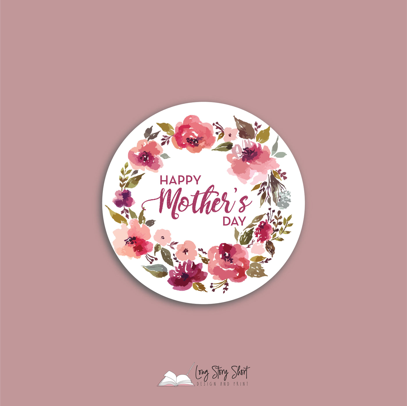 Floral Mothers Day Round Vinyl Label Pack