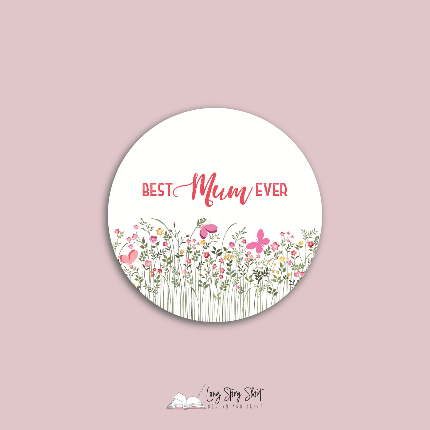 Floral Mothers Day Round Vinyl Label Pack
