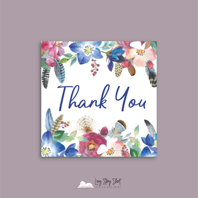 Floral Thank you Vinyl Label Pack