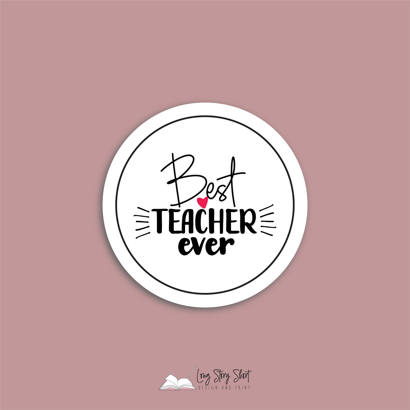 White Teacher Thank You Round Vinyl Label Pack Matte/Gloss