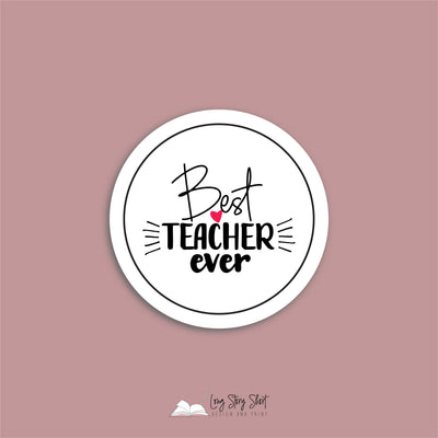 White Teacher Thank You Round Vinyl Label Pack Matte/Gloss