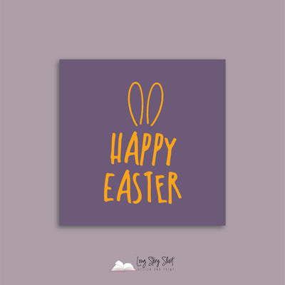 Happy Easter Ears Vinyl Label Pack (Square) Matte/Gloss