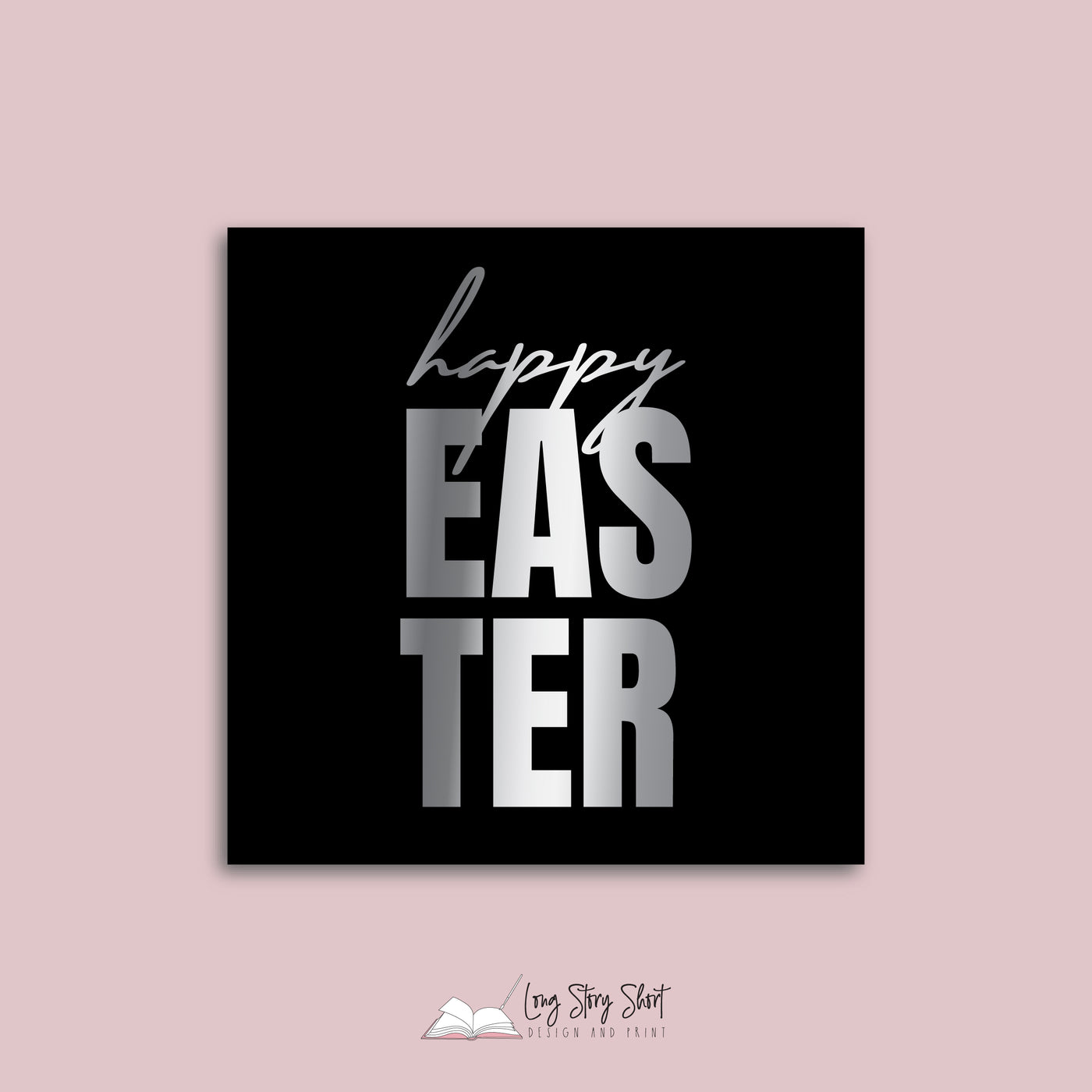 Foiled Happy Easter #1 Vinyl Label Pack (Square) Matte/Gloss/Foil