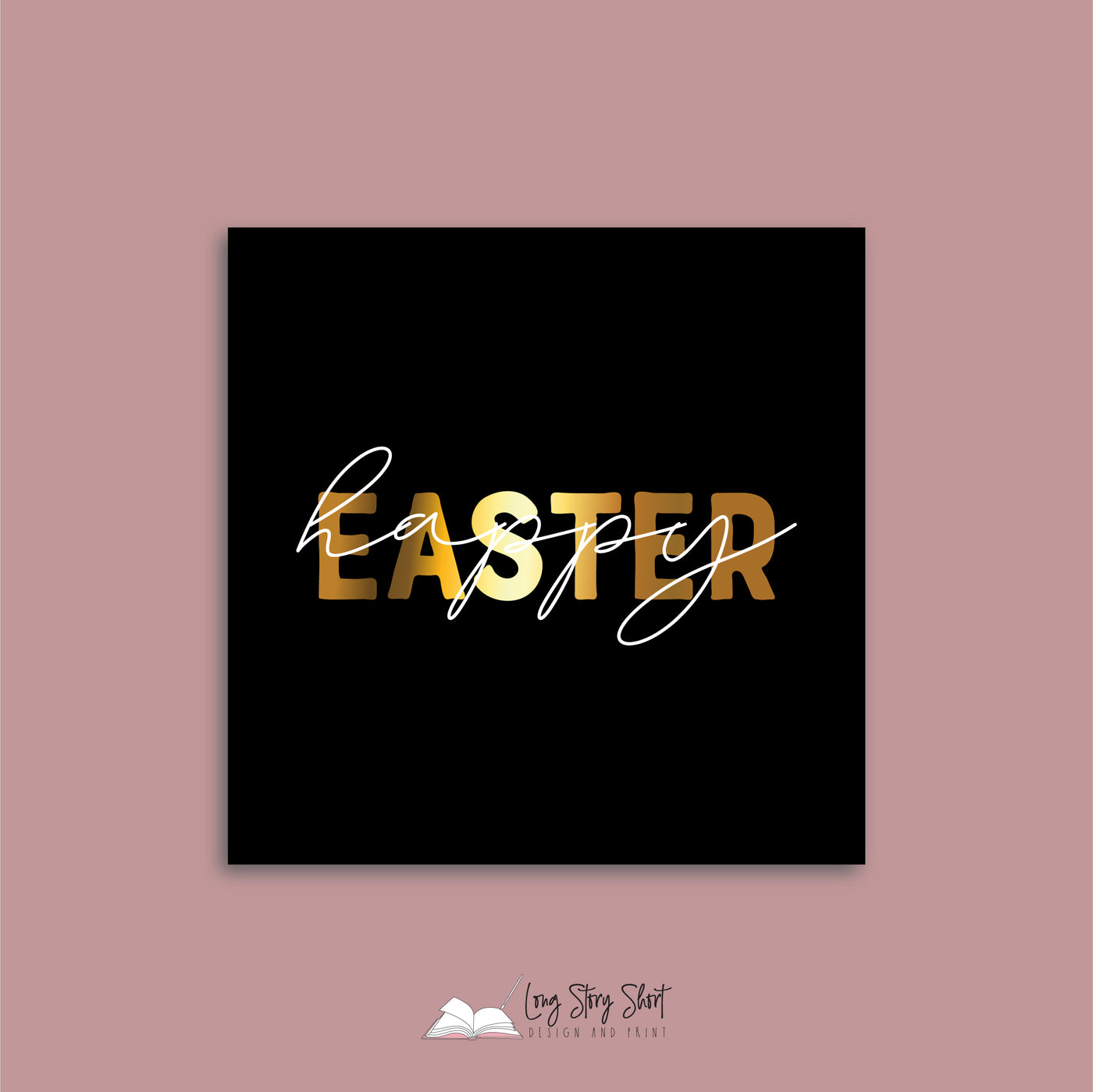 Foiled Happy Easter #2 Vinyl Label Pack (Square) Matte/Gloss/Foil