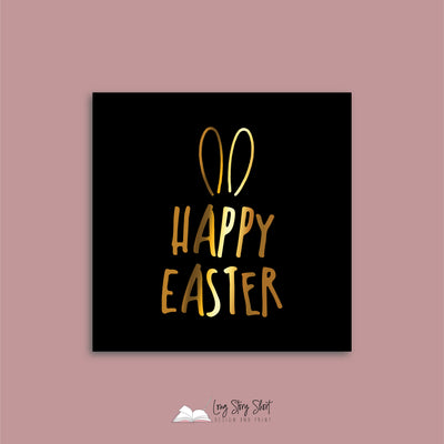 Foiled Happy Easter #3 Vinyl Label Pack (Square)