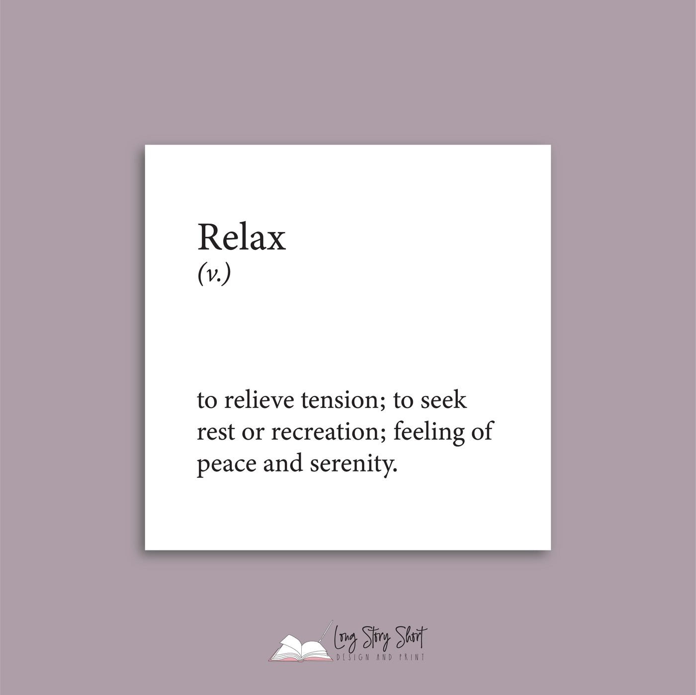 Foiled Relax Definition Vinyl Label Pack