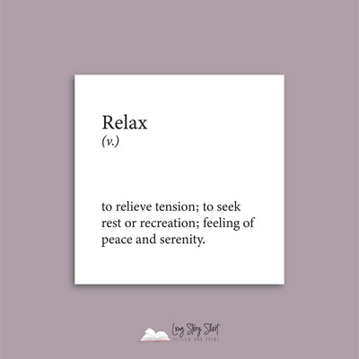 Foiled Relax Definition Vinyl Label Pack