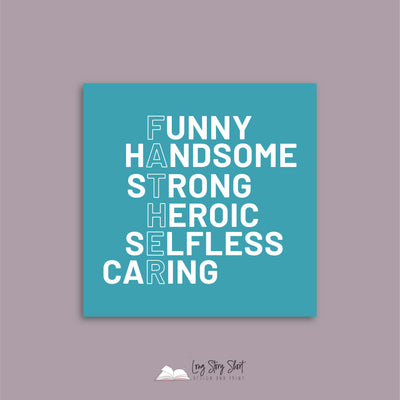 Funny Handsome Strong Heroic Selfless Caring Vinyl Label Pack