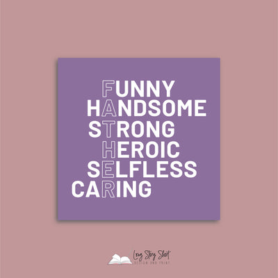 Funny Handsome Strong Heroic Selfless Caring Vinyl Label Pack