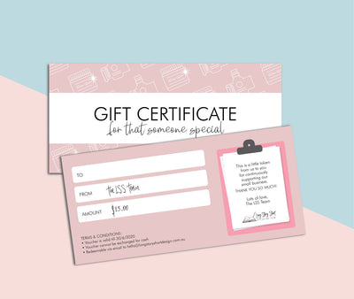 Custom Branded Gift Certificates
