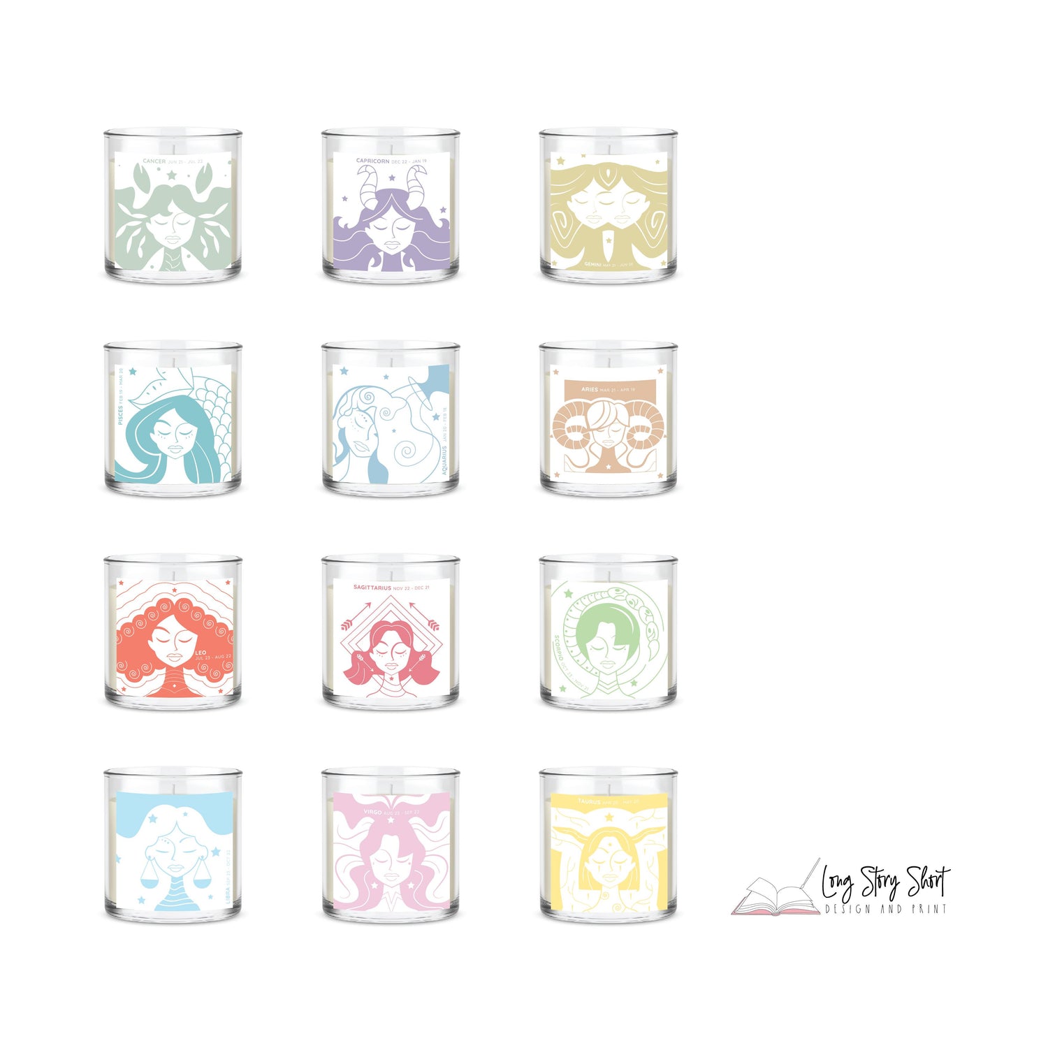 The Zodiac Girl Pastel Edition Vinyl Label Pack Matte/Gloss/Clear