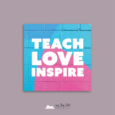 Coffee Teach Repeat Square Teacher Vinyl Label Pack Matte/Gloss