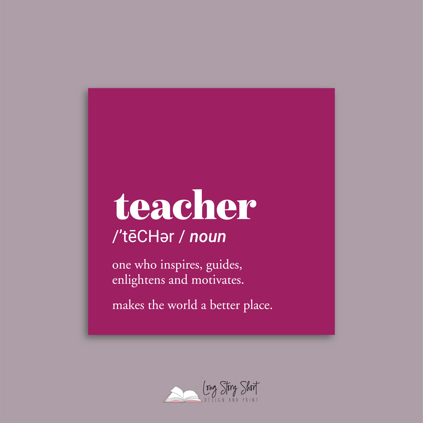 Teacher Definition Square Vinyl Label Pack Matte/Gloss