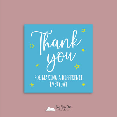 Thank you for making a difference everyday Vinyl Label Pack
