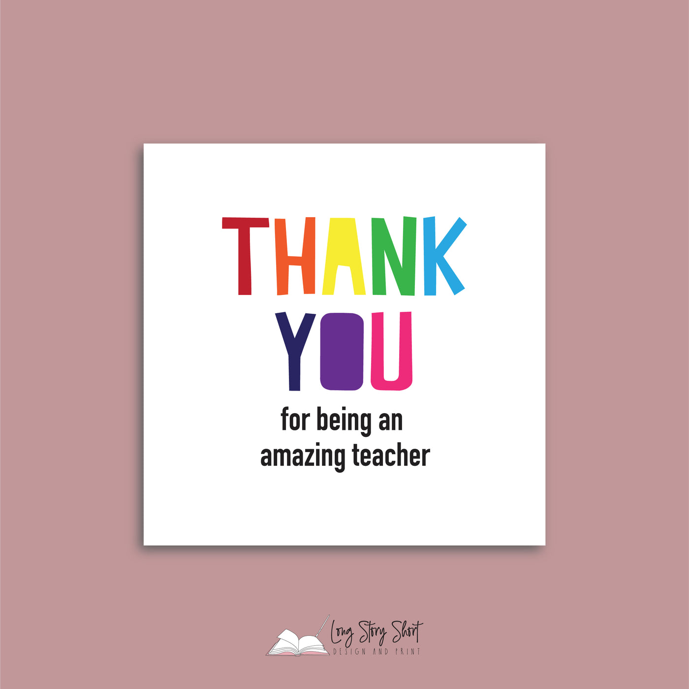 Thank you for being an amazing teacher square Vinyl Label Pack Matte/Gloss