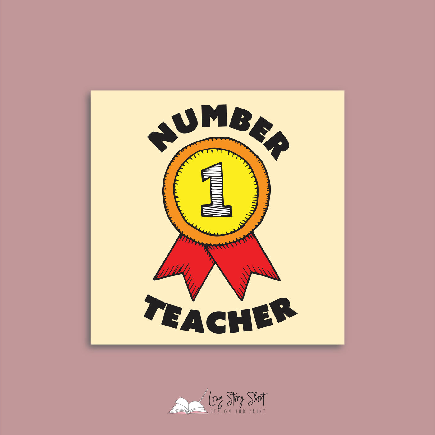 Number 1 teacher Vinyl Square Label Pack Matte/Gloss