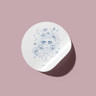 Jess Walker Horoscope Vinyl Label Pack Cancer (ROUND) Gloss/Matte