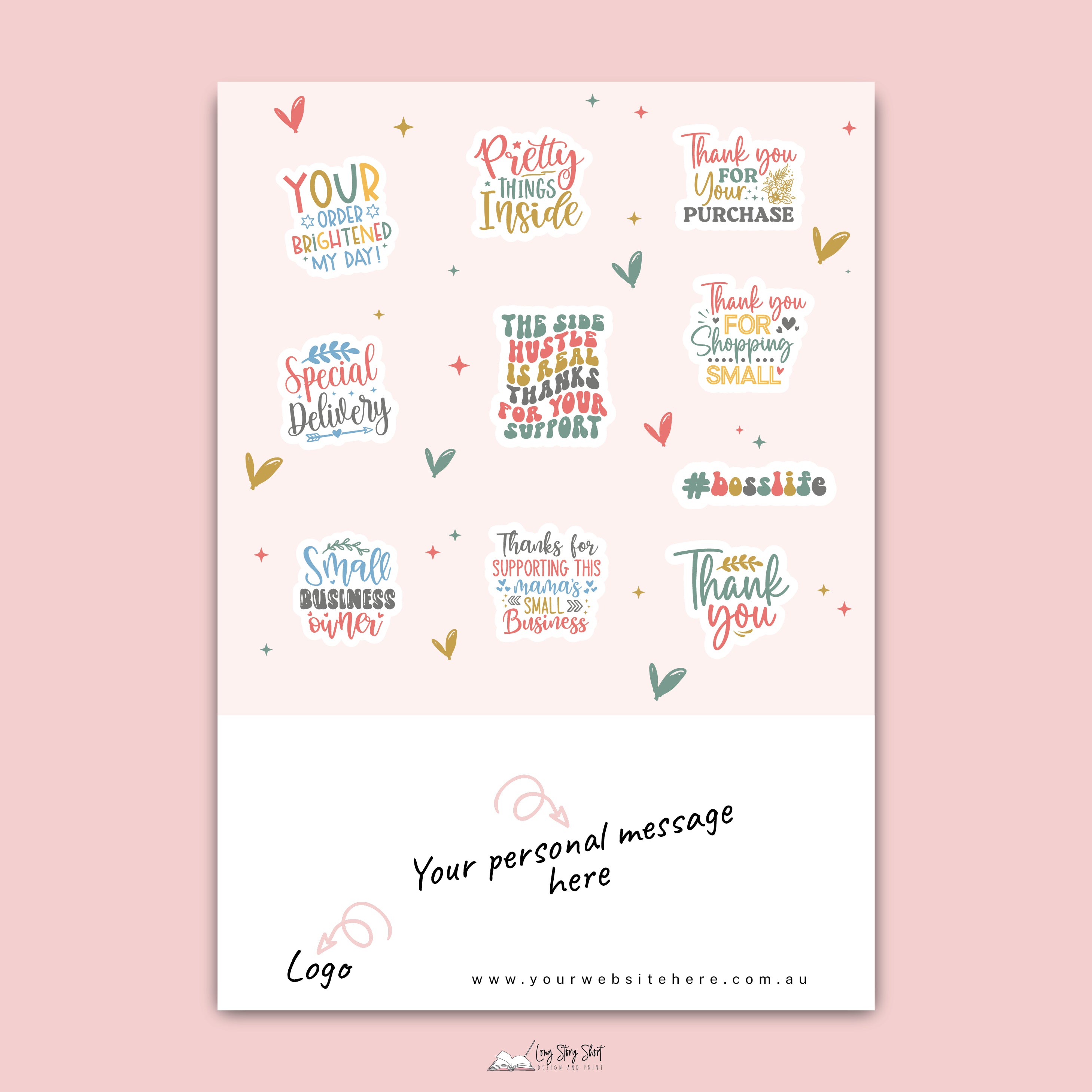 Entrepreneur Sticker Sheet (design 1) – Long Story Short Design and Print