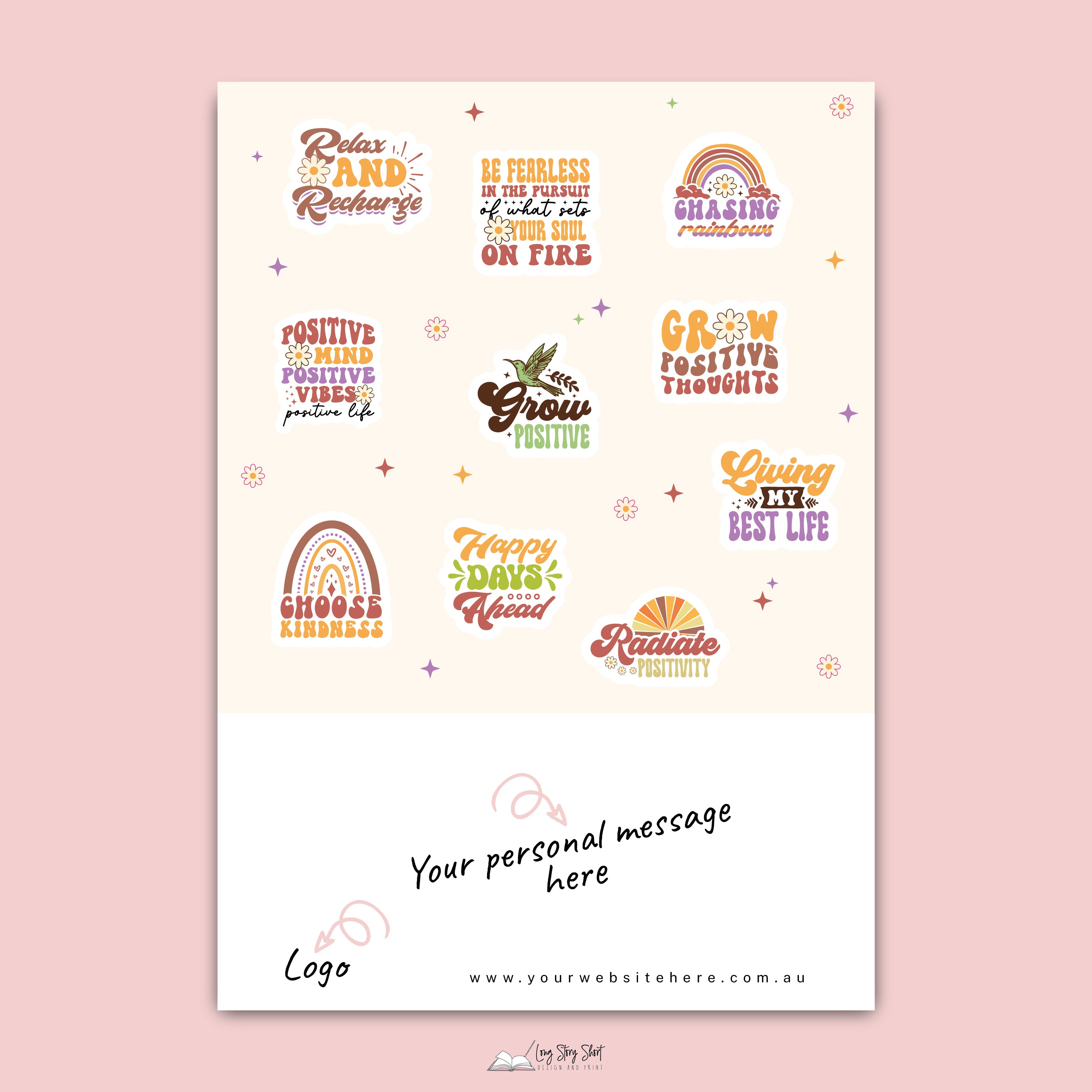 Inspiration Sticker Sheet Design 1 Long Story Short Design And Print