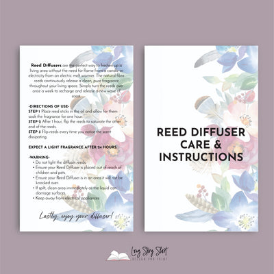 Floral Diffuser Care Card Templates