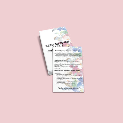 Floral Diffuser Care Card Templates