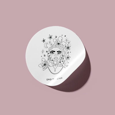 Jess Walker Horoscope Vinyl Label Pack Sagittarius (ROUND) Gloss/Matte