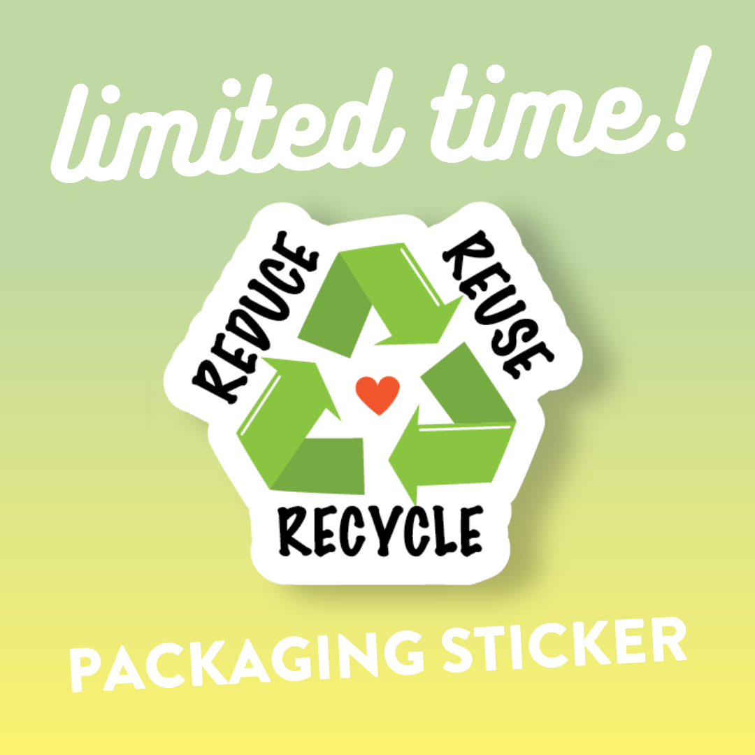 'Reduce, Reuse, Recycle' Packaging Labels (Eco Matte Vinyl)